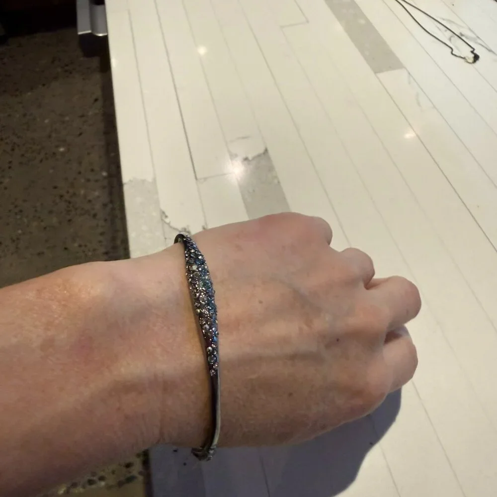 Alexis Bittar Crystal Metal Cuff Bracelet – Sculptural Design - Picture 1 of 6